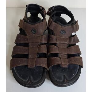 Ecco Mens Brown Leather Fisherman Sandals Size 11